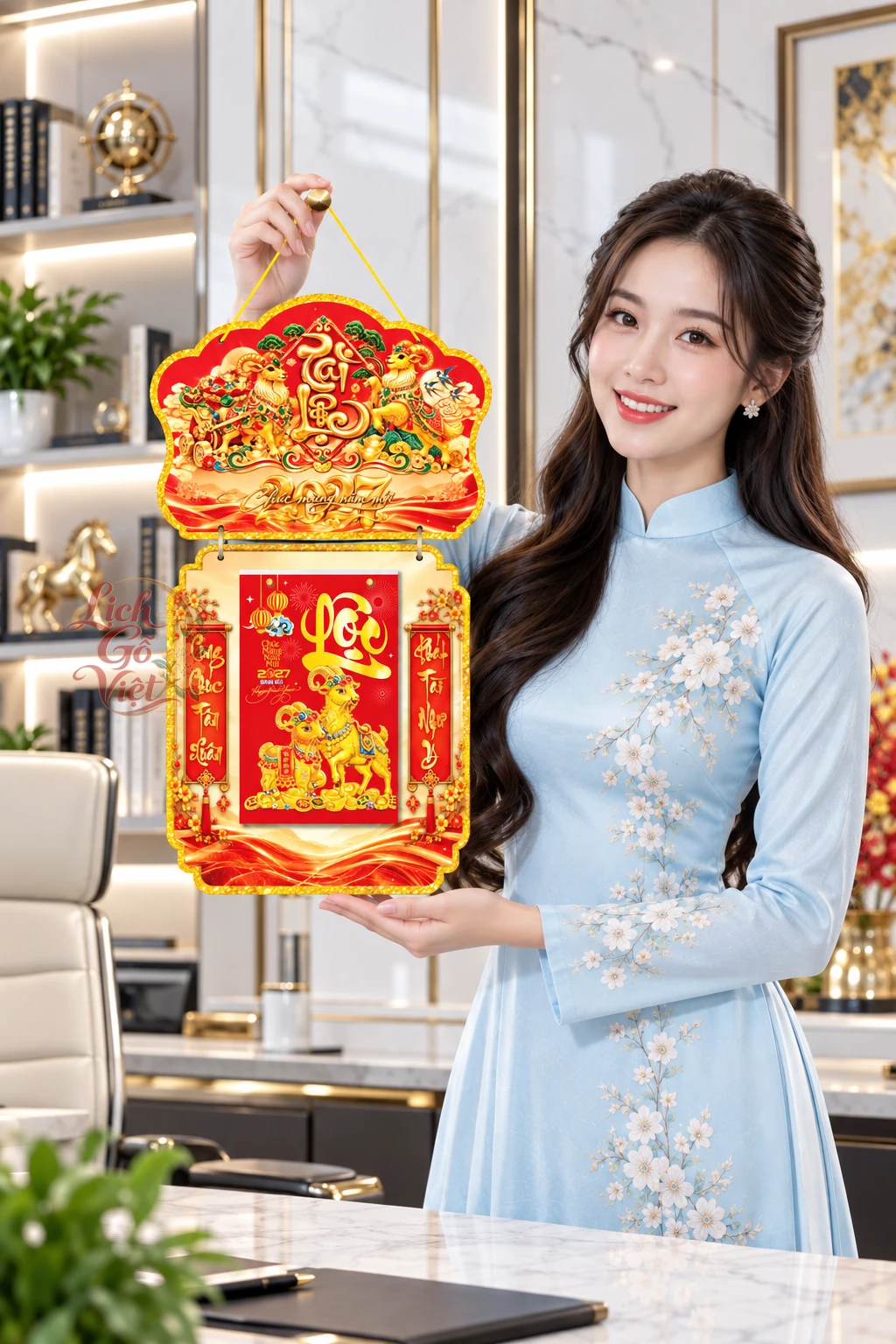 Lịch gỗ 2 thân 2027 Tài Lộc LGV27T2-03 — ảnh 8